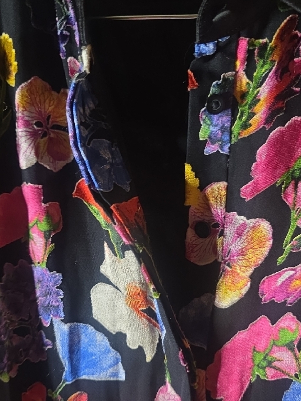 Alice + Olivia Black Floral Mini Dress with Multicolor Blooms - Picture 3 of 9